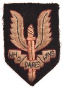301 A WWII SAS beret badge, OR’s embroidered type. GC £40-50