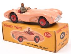 Dinky Toys Aston Martin DB3S (104). A scarce 'Touring' example in pink with red interior and red