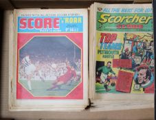 Approx 280x Score, Scorcher, Tiger, etc comics from the 1970s. Mostly examples of 'Scorcher and