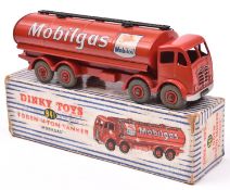 Dinky Supertoys Foden 14-Ton Tanker Mobilgas (941). In red livery, red wheels and grey tyres. Boxed,