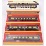 A Hornby Brighton Belle 1967 Pullman Cars pack. Comprising 3 Pullman cars: 'Mona','Gwen' and 'Car