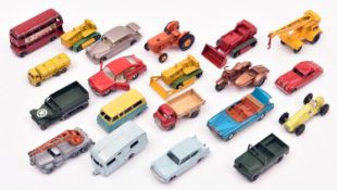 20 Matchbox Series. 5 Routemaster. 7 Ford Anglia. 8 Caterpillar Tractor. 11 Petrol Tanker. 11