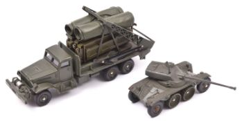 2 French Dinky Military. Brockway Bridge Layer (884). Together with a Panhard EBR75 FL10 (827), with