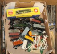 A quantity of Hornby Dublo railway. Including 2x locomotives for 3-rail running. A boxed BR Class 55