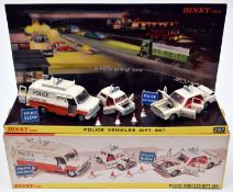 Dinky Toys Police Vehicles Gift Set (297). Comprising a long wheelbase Ford Transit in white and
