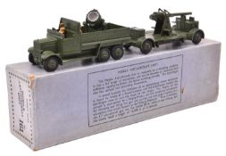 A Dinky Toys Mobile Anti-Aircraft Unit Set (161). Comprising Lorry with Searchlight (161a) and