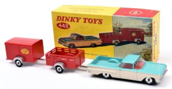 A Dinky Toys set 448. Comprising Chevrolet El Camino in turquoise and cream, with red interior,