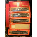 8x Rivarossi HO gauge LMS railway items. 2x Royal Scot class 4-6-0 tender locomotives, Hector 6140