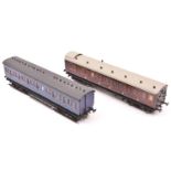 2x O gauge scratch built/kit built suburban coaches. A SECR Brake Composite in lined maroon