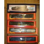 5x OO gauge locomotives by Hornby Railways and Bachmann Branch-Line. A BR Class V2 2-6-2 tender