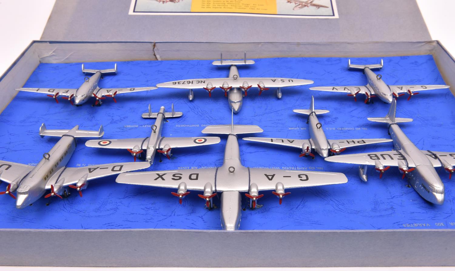A rare Dinky Toys No.65 Aeroplane Set. The most impressive of all the aircraft sets, comprising 8 - Image 2 of 4