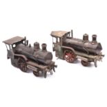 2x live steam German tinplate 'dribbler' locomotives for restoration in approximately Gauge One