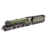 An O gauge Bassett Lowke electric LNER Class A3 Flying Scotsman 4472, for 3-rail running. Litho