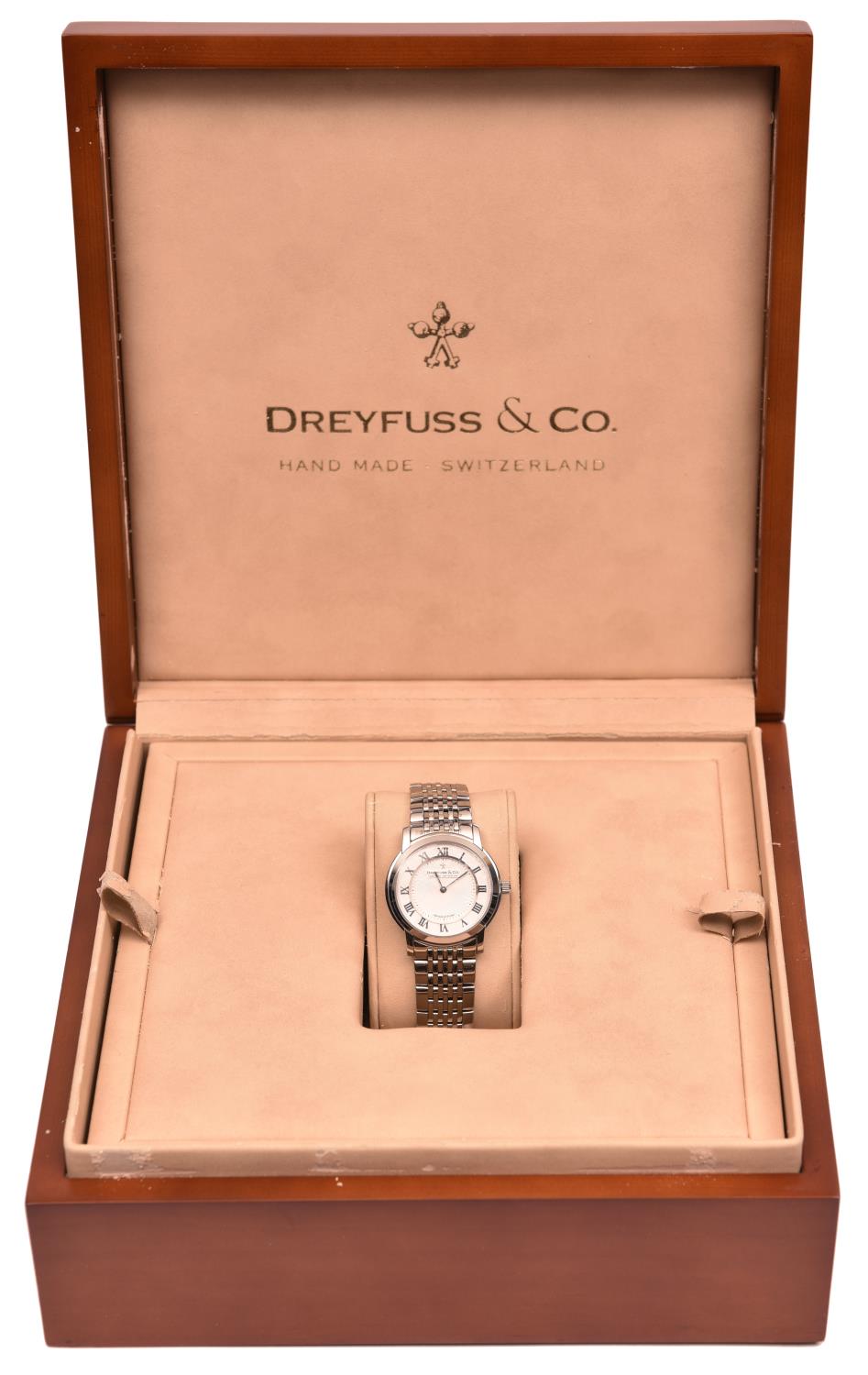 A Dreyfuss & Co. DGB00010/01 Series 1980 watch with quartz movement. Stainless steel case and - Image 3 of 4