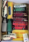 14x Dinky Toys, buses, coaches and commerical vehicles. Most for restoration. Including; 2x