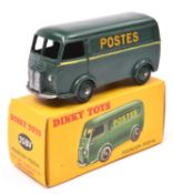 French Dinky Toys Peugeot D.3.A Fourgon Postal (24BV). In dark green with yellow POSTES and yellow