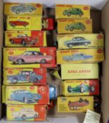 14x Dinky Toys cars. Including; Sunbeam Alpine Sports (107), Austin Healey Sprite (112), Triumph