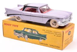 French Dinky Toys Chrysler Saratoga (550). Example in lilac with black roof flash, red interior,