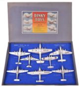 A rare Dinky Toys No.65 Aeroplane Set. The most impressive of all the aircraft sets, comprising 8