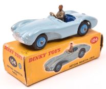 Dinky Toys Aston Martin DB3S (104). A scarce 'Touring' example in light blue with dark blue interior