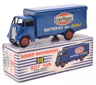 Dinky Supertoys Guy Van 'EVER READY' (918). In mid blue livery, red wheels with black tyres,