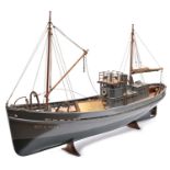 A fine scale model of a 90ft Motor Fishing Vessel, M.F.V.1174. Admiralty designed on Trawler Lines