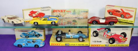 5 Dinky Toys Racing/Sports Cars. Matra 630 (200) in French Racing Blue, RN36. Ferrari 312P (204)
