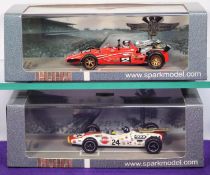 2 Spark 1:43 Racing Cars. Lola T90 No.24 Winner Indy 500 1966, driver Graham Hill. Plus a Brawner-