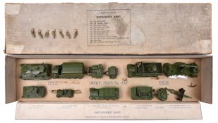 A scarce Dinky Toys Mechanised Army set No. 156. Comprising 151a Medium Tank. 151b Transport