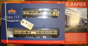 2 'OO' gauge railway items. A Bachmann for Kernow Model Rail Centre BR class 117 3-car diesel