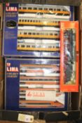 4x Lima Golden Series HO gauge railway electric multiple unit 4-car sets. A French TGV pantograph