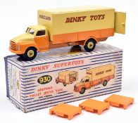 Dinky Supertoys Bedford Pallet Jekta Van (930). In 'Dinky Toys' yellow and orange livery, yellow