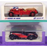 2 Spark 1:43 Cars. A Romeo 8C No.16 Winner Le Mans 1931, drivers, L. Howe and H. Birkin. Plus an