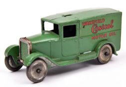 A rare Dinky Toys 28 Series Delivery Van (28m). An example in green Wakefield Castrol Motor Oil
