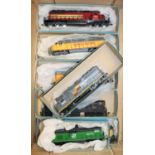 7x HO gauge US railway diesel locomotives by Bachmann, Athearn, Mehano, etc. 2x Union Pacific Bo-