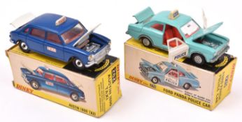 2 Dinky Toys Cars. An Austin 1800 TAXI (282). In blue with white bonnet and boot lid, TAXI to roof