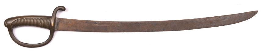 A French Model An IX brass hilted Light Infantry sidearm, blade 23”, engraved on the back edge “