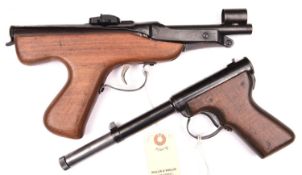 A .177” English Diana mark IV Series 70 top lever air pistol, the wooden butt inset with white