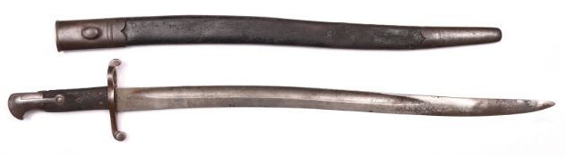 A P1856/58 Enfield sword bayonet modified for the Martini Henry rifle, blade 22½” with Enfield