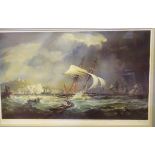 An attractive coloured lithograph print “Schooner Yacht “Flower of Kent” leaving Dover, c 1840”,