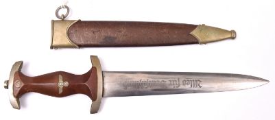 A Third Reich SA dagger, by “H&F Lauterjung, W Solingen”, with nickel silver mounts, the