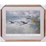 3 coloured aircraft prints by Frank Wootton, PPGAvA:”The Dambusters, 1943-1993” depicting Lancasters