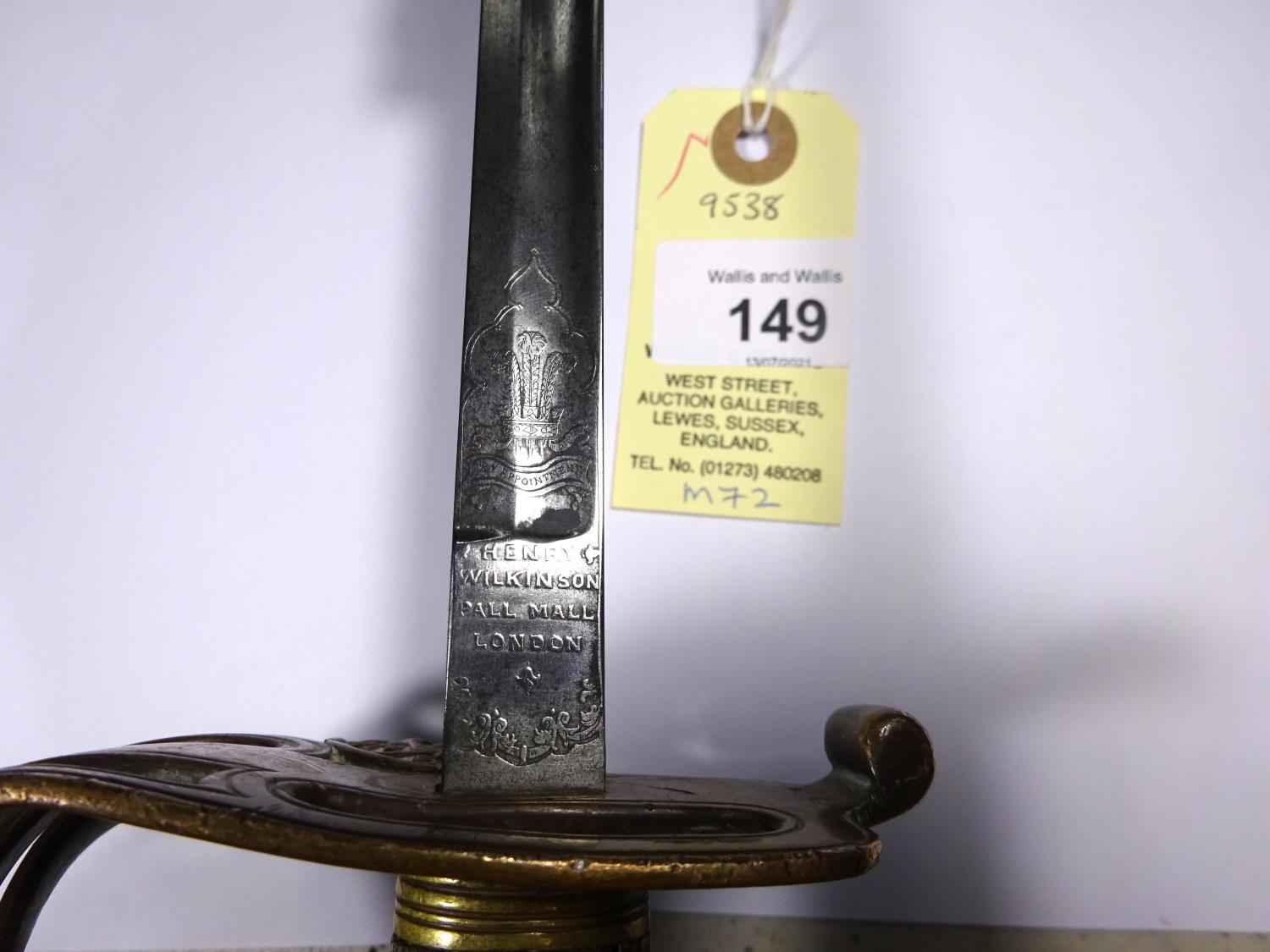 A Victorian Infantry officer’s 1845 light pattern levee sword, slender blade 32”, by Henry - Image 2 of 2