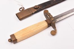 A Georgian “5 ball” naval dirk, polished DE blade 15¾”, with fuller for two thirds central length,