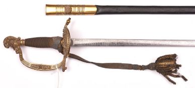 An unusual Victorian court sword, blade 31” by “Marshall, Jermyn St, St James’s, London”, etched for