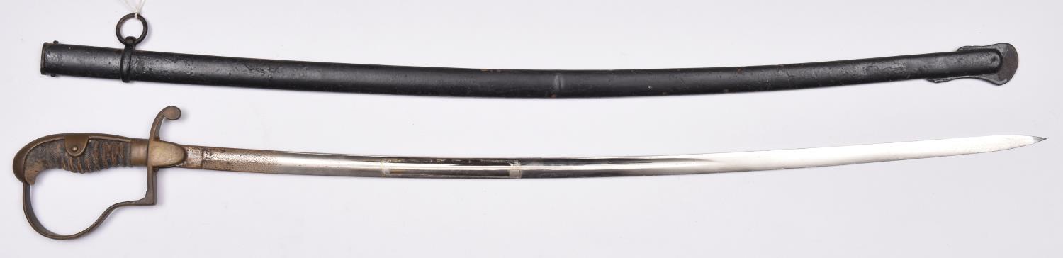 An Imperial German or early post WWI Army officer’s sword, plain plated blade 29½”, the plain - Image 2 of 2