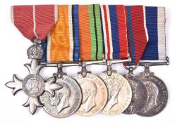 Six: MBE, Military, 2nd type, BWM (PLY 20136 Pte J W Johnson RMLI), Defence, War Medal, Coronation