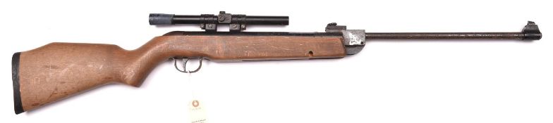 A .22” Webley Hawk Mk III break action air rifle, number 557016, c 1980, with beech stock, and