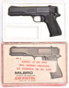 A .177” Milbro Model G10 20 shot BB repeater air pistol, number 6810--042 (unclear). GWO & clean