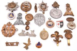 7 cap badges: post 1922 Cheshire, post 1920 Welch Fusiliers, post 1925 Worcestershire, post 1923